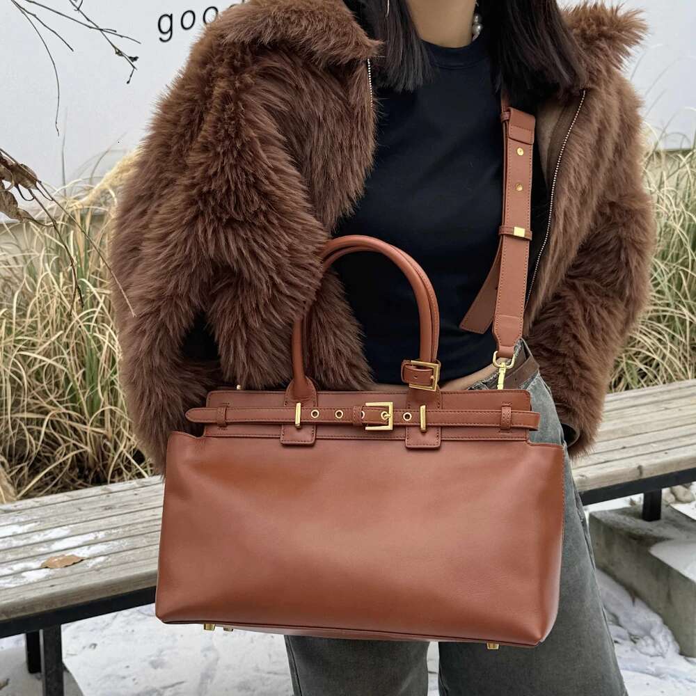 Motingsome Retro Fashion Genuine Leather Bag For Women Shoulder Satchel Designer Handbag Crossbody Large Capacity Tote