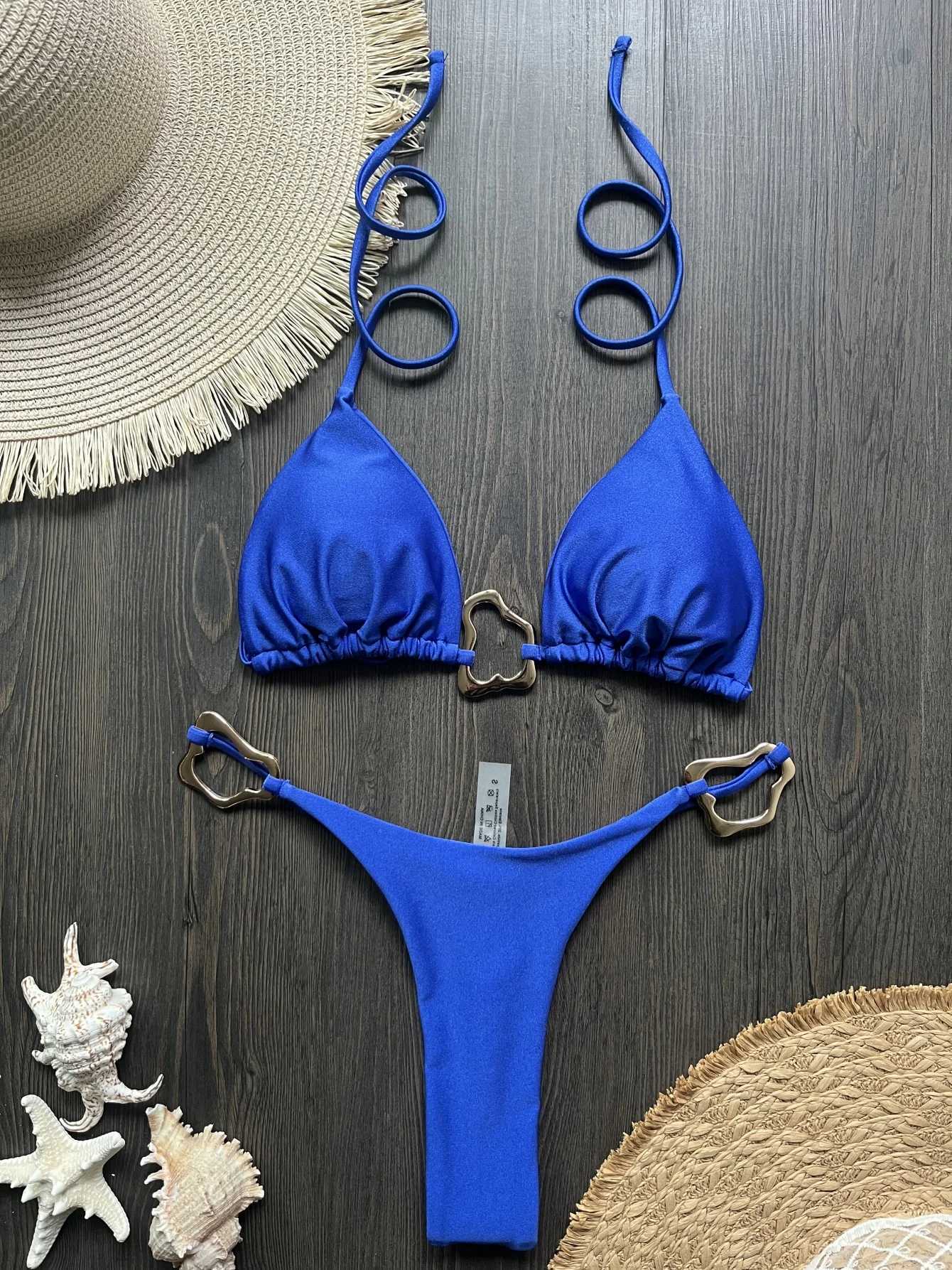 Sexy Halter Micro Bikini 2025 Women Swimsuit Solid Swimwear Thong Bikinis Set Brazilian Beach Wear Bathing Suit Biquini FemaleW251113