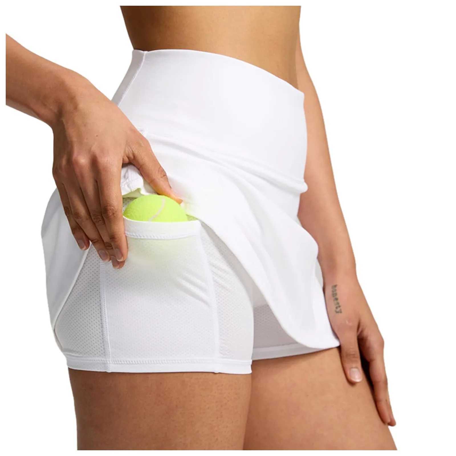2024 Womens Tennis Dance Fitness Solid Sports Skiing Womens Tennis Running Skort Active Sports Yoga Fitness Sprint Y250412