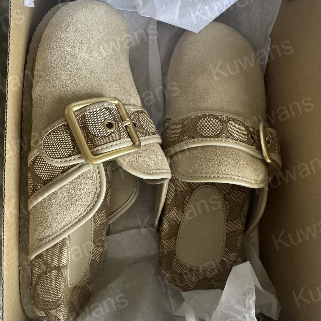 Designer Archival Buckle Clogs Ashton Clog Loafers Slippers High Quality Fur Suede Fall Summer Beach Flats Sandals Genuine Leather Slide Casual Women Size 36-42