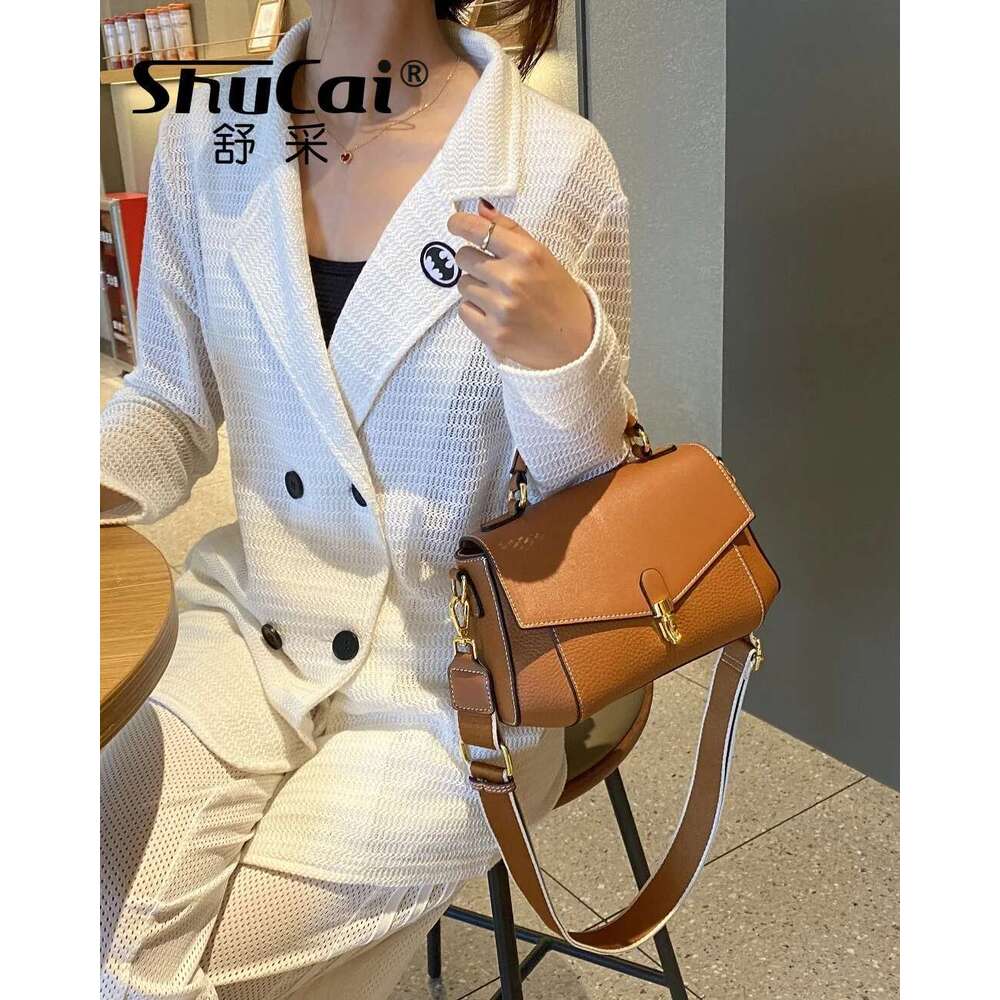 Genuine Leather Women New Trendy All-Match Messenger Shoulder Crossbody Ladies Fashion Handbags High Quality White Bag