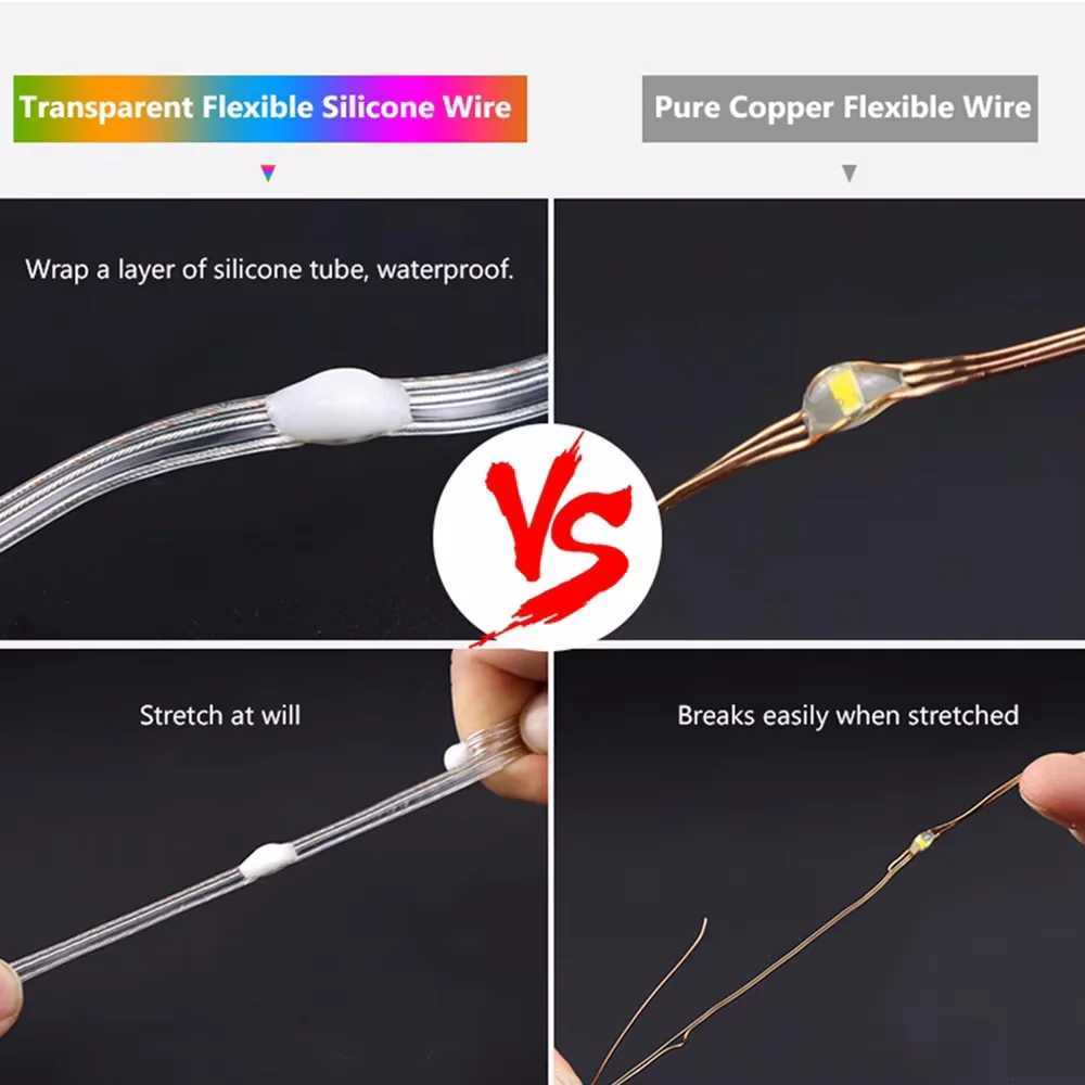 String LED Bluetooth Fairy Lights Dreamcolor RGBIC DIY Party Christmas Tree Lights Wedding Decor Garland USB Lamp 15M/10M/5M/2M W251112