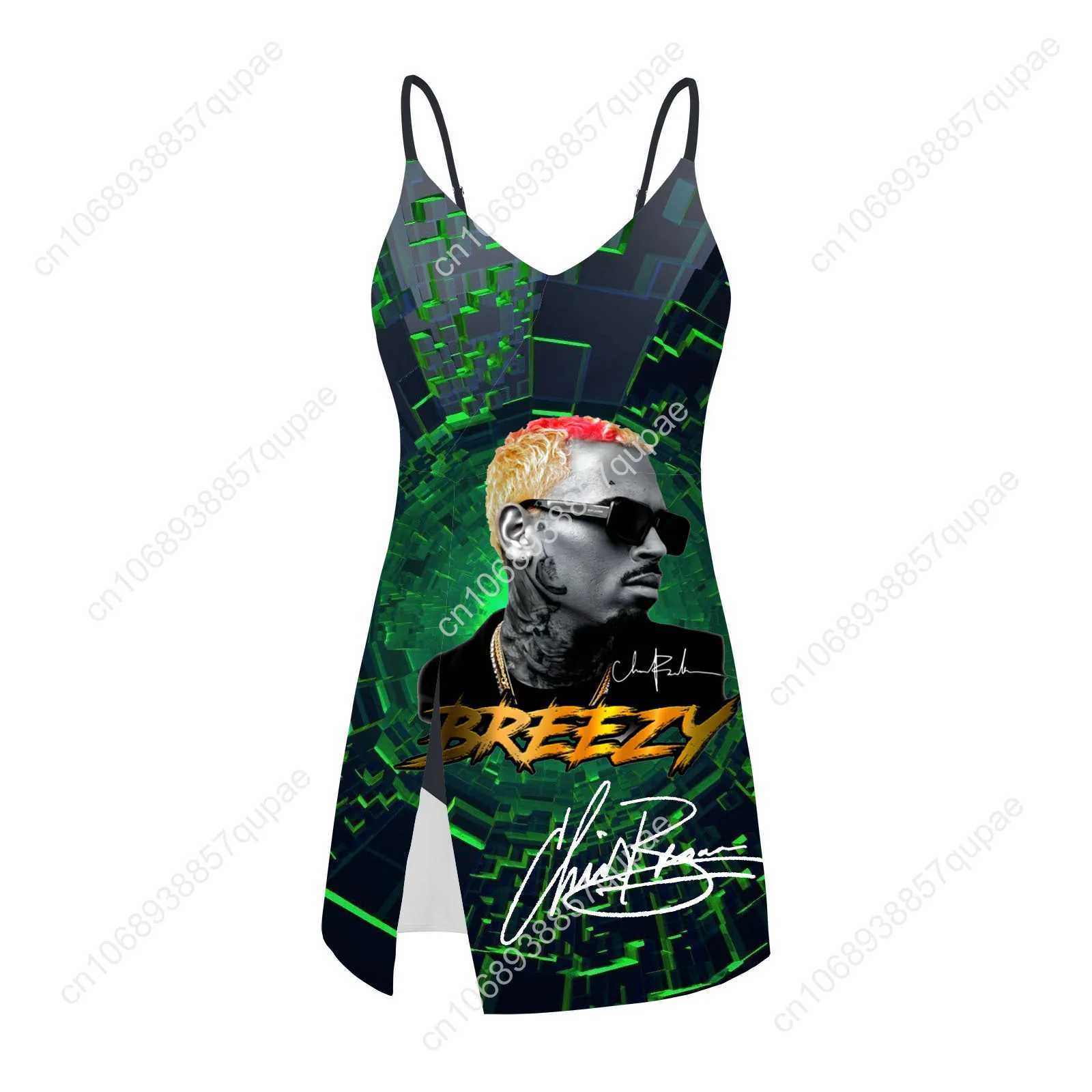 Chris Brown Rapper Sling Dress Swimsuit Womens Bathing Suits Fashion Swimwear Pool Party Beach Bikini Custom Made BeachwearW251113
