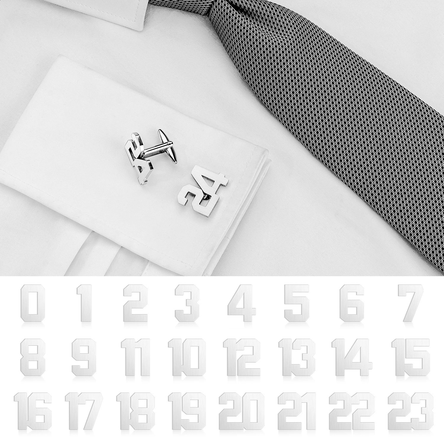 0-30 Mens Digital Cufflinks Personalized Gift Accessories for Men High Quality Mens Sports Number Code Series Cufflinks 250409