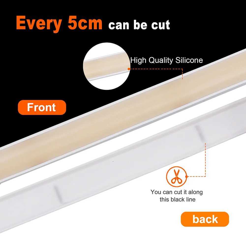 IP68 Waterproof COB LED Neon Strip Light 12V 24V Dimmable 320 LEDs Flexible Ribbon High Density Linear Lighting Home Decoration W251112