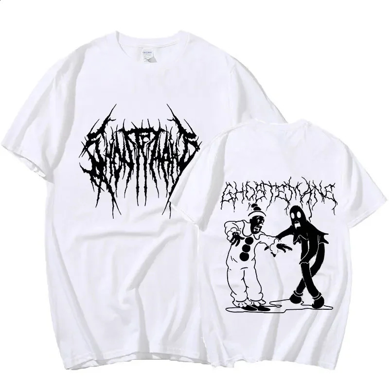 Ghostemane doublesided printed Tshirt mens 100 pure cotton fashionable hiphop metal gothic rock oversized loose streetwear 250408