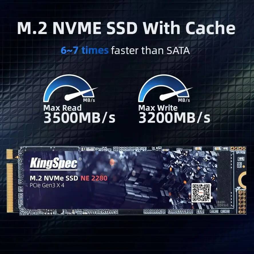 KingSpec 256gb 512gb 1TB 2TB M2 SSD M2 PCIe30 NVME Solid State Drive 2T Dram Cache Internal Hard Disk for Desktop Laptop PS4