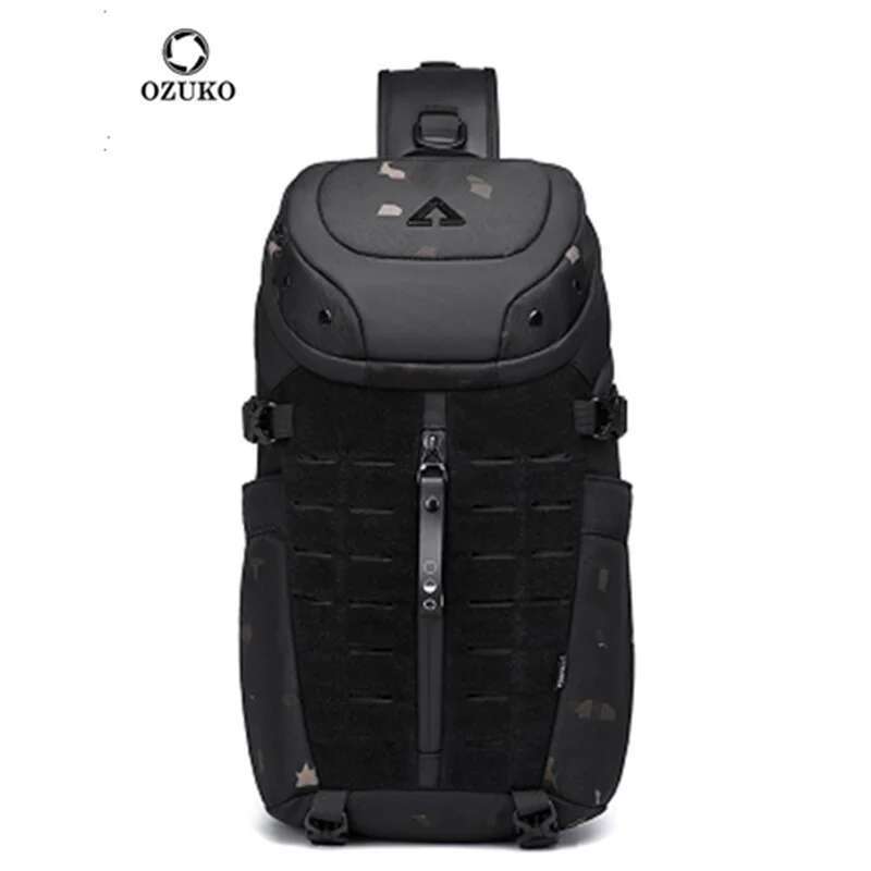 Ozuko Chest Cross bag men Waterproof USB Man Crossbody Bag Anti-Theft Short Travel Messenger Sg Fashion Designer