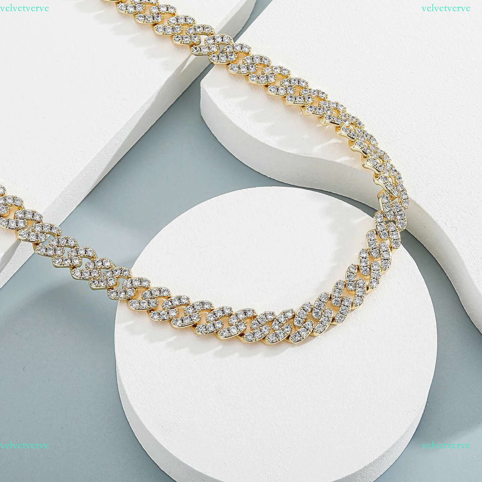 Korean 9mm Micro Inlaid Zircon Cuban Chain Necklace Hip Hop Trend Unisex Collar Curb k Chains Accessories Night Club Iced Out Jewelry Gifts for Men an