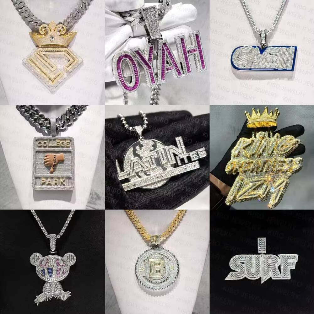 Fashion Jewelry Pendants Charms Hip Hop Iced Out 925 Silver Cross Pendant Moissanite Cross Pendant