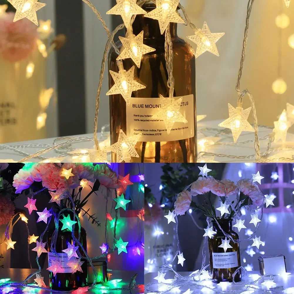 15m/3m LED Star String Lights Christmas Garland Battery Powered Wedding Party Curtain String Fairy Lamps For Home W251112