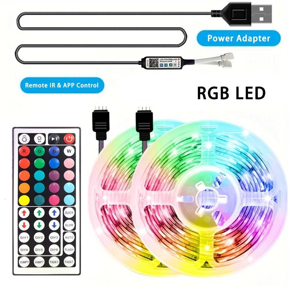 LED Strip Light APP Control IR Bluetooth Tape RGB Bedroom USB for Living Room TV Backlight Remote Lamp Lights Luz Neon Lighting W251112