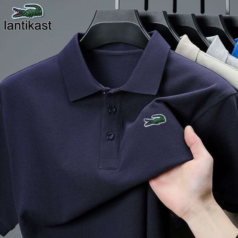 Noble Crocodile Summer New Men's Polo Shirt Short Sleeve Pure Cotton Turn-Down Collar T-Shirt Solid designer hoodie Color Business Casual Tee Tre