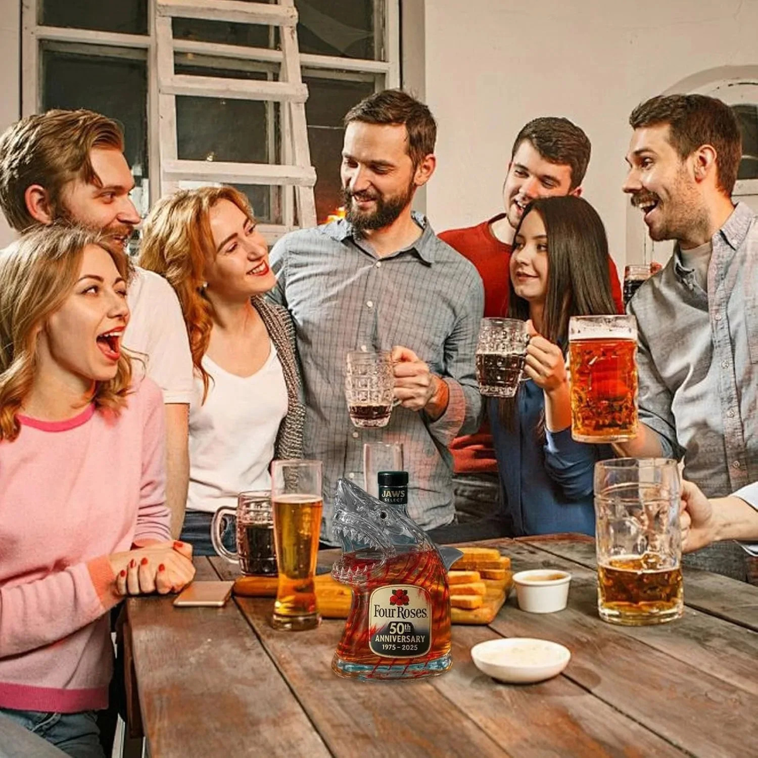 Shark Statue Wine Bottle Decanter Decoration For BarOfficeHome Animal Whiskey 3D Engraved Glass 320ml 251113