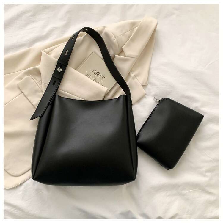 Single shoulder diagonal cross casual baozi mother tote large capacity simple water bucket women's bag
