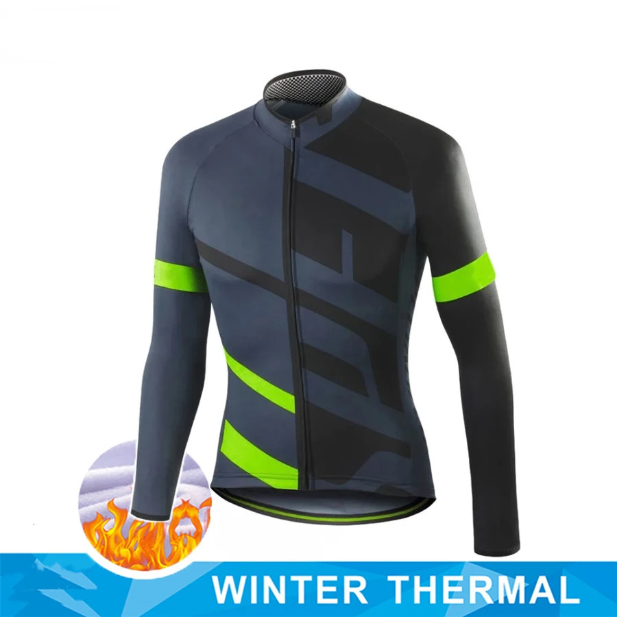 Winter Thermal Fleece Cycling Jersey Mens Bicycle Clothing MTB Long Sleeve Warm Tops Road Bike Jacket Outdoor Sportswear 251112