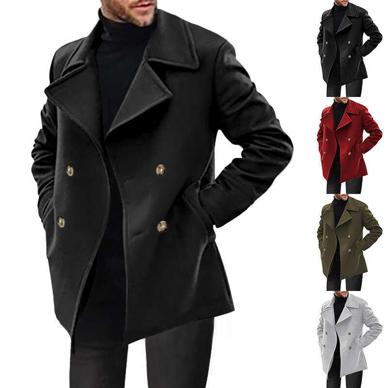 Cross-Border Independent Station Trench Coat 2025 Spring Autumn Overcoat Mid-Length Foreign Trade Amazon Casual Men's Jacket