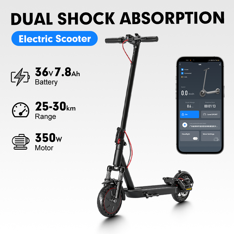Adult Electric Scooter Mankeel-083 Carbon Steel, Front and Rear Dual Shock Absorbers, Foldable Electric Scooter EU US Stock ,No Tax