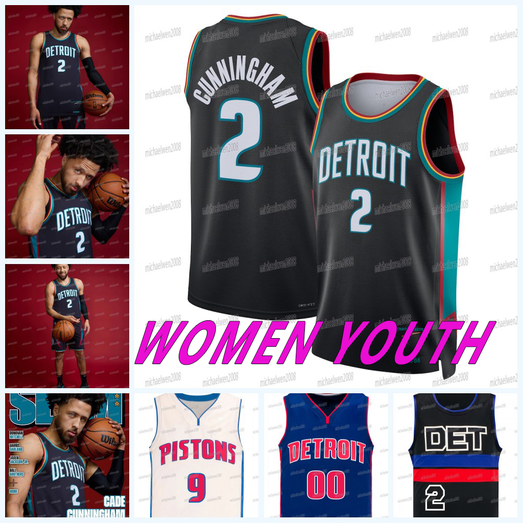 WOMEN YOUTH Piston 2025-26 City Basketball Jersey Cade Cunningham Jaden Ivey Tobias Harris Paul Reed