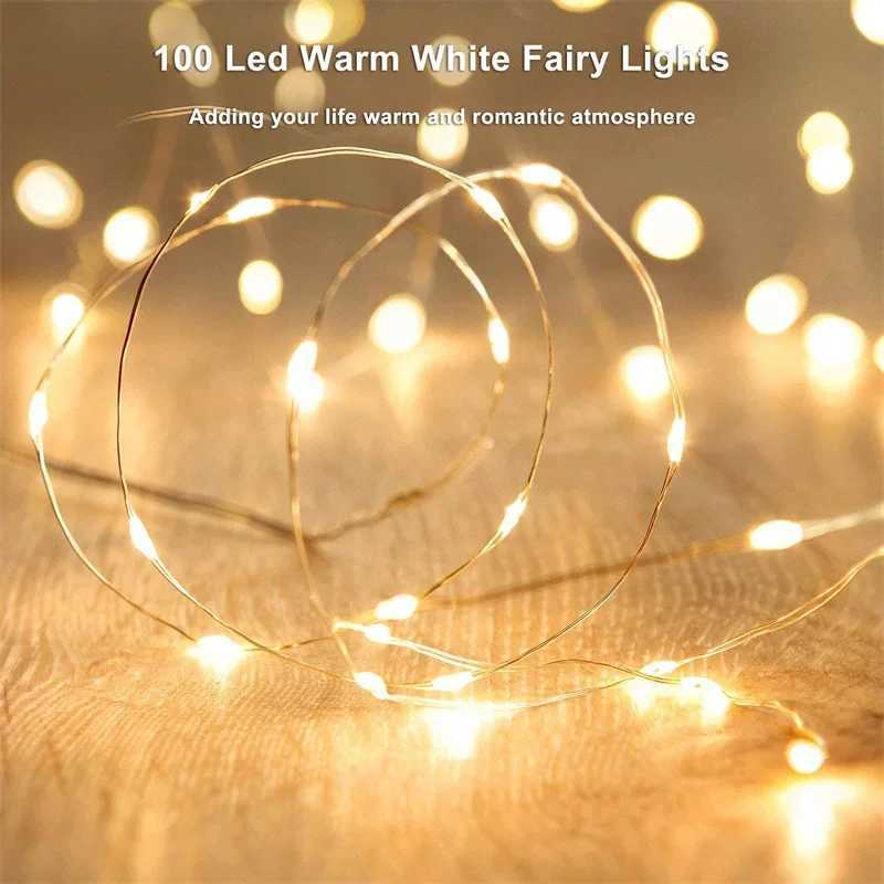 USB Led Fairy Lights Copper Wire String 20M 200LED Holiday Outdoor Lamp Garland For Christmas Tree Wedding Party Decoration W251112
