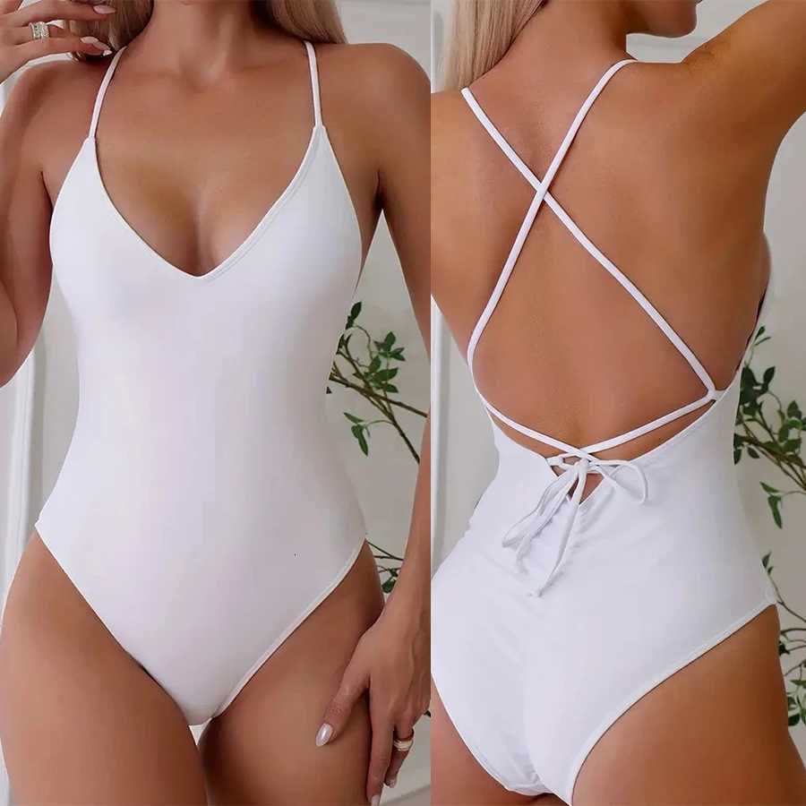 Solid One Piece Swimsuit Women Swimwear 2025 New Bikini Sexy Bodysuit Plus Size Bathing Suit Swimming Suit maillot de bain femmeW251113