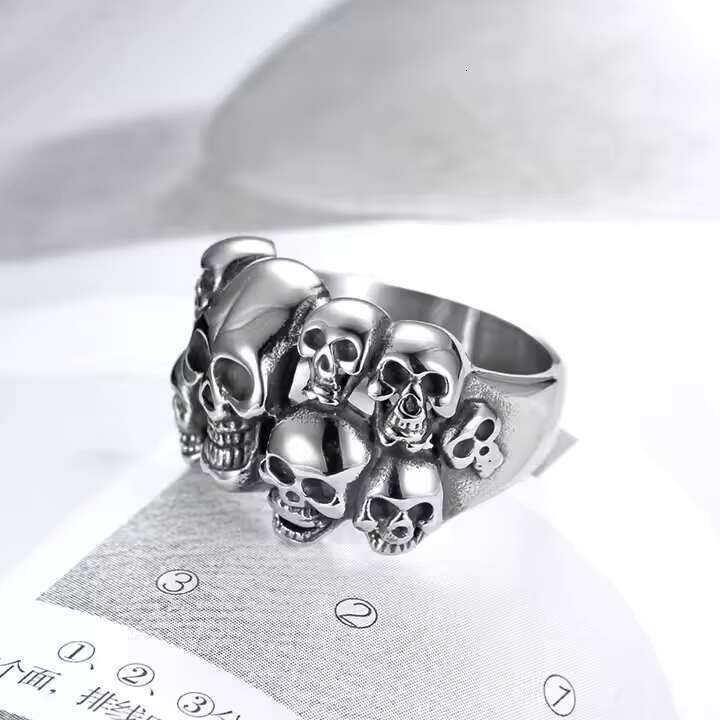 Hip Hop Fashion Stainless Steel Casual Party Mens Accessories Retro Gothic Skull Ring