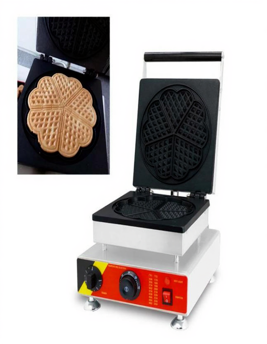 Commercial Use Electric Love Heart Shaped Waffle Maker 110v 220v Cartoon Waffle Heart Machine Iron Baker Making Pan