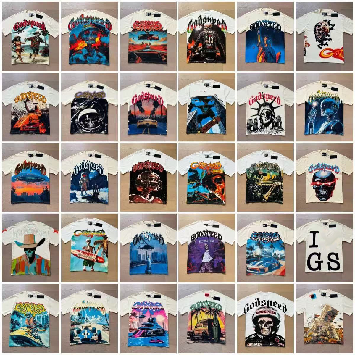 men shirt designer t shirt mens t shirt graphic tee clothe classical hipster fabric cotton Street graffiti Letter foil print Vintage washed black tee size S-XL gr5