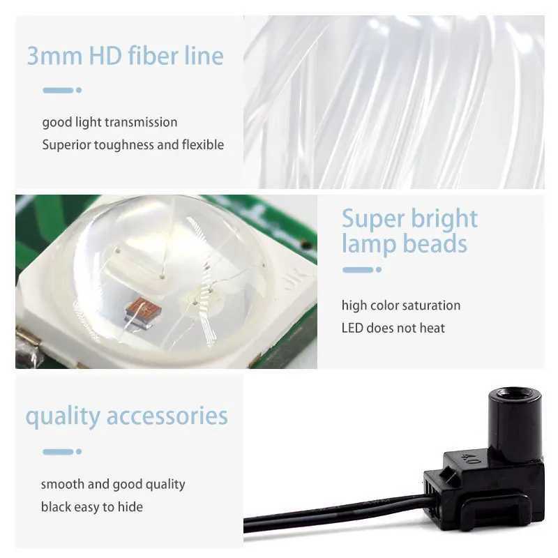 22 Modes 20 Colors 1-5M Car USB RGB LED Light Strip Interior Ambient Light Hand Control Invisible Fiber Optic Atmosphere Lamp W251112