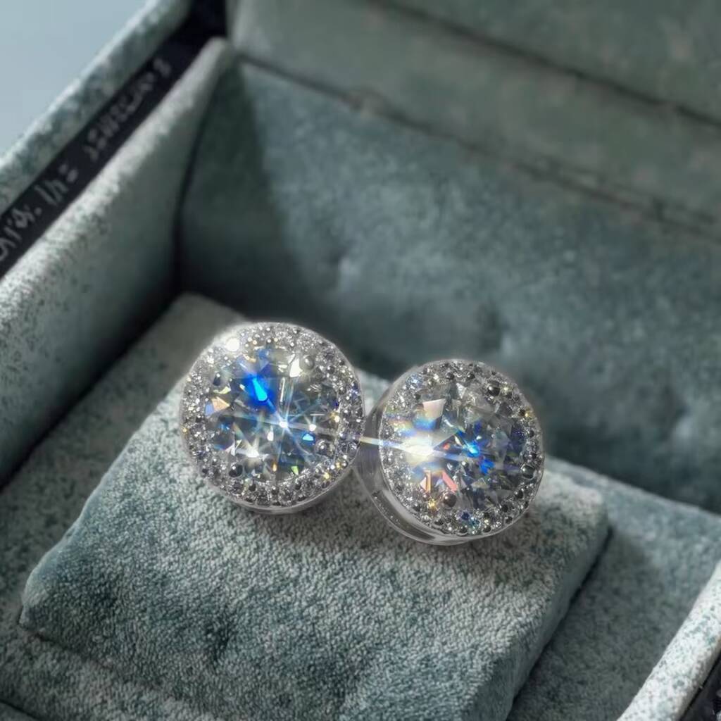 2025 New Arrival Hip Hop Earrings 50mm 65mm 80mm S925 18K White Gold Plated Pass Test D VVS1 Moissanite Earrings