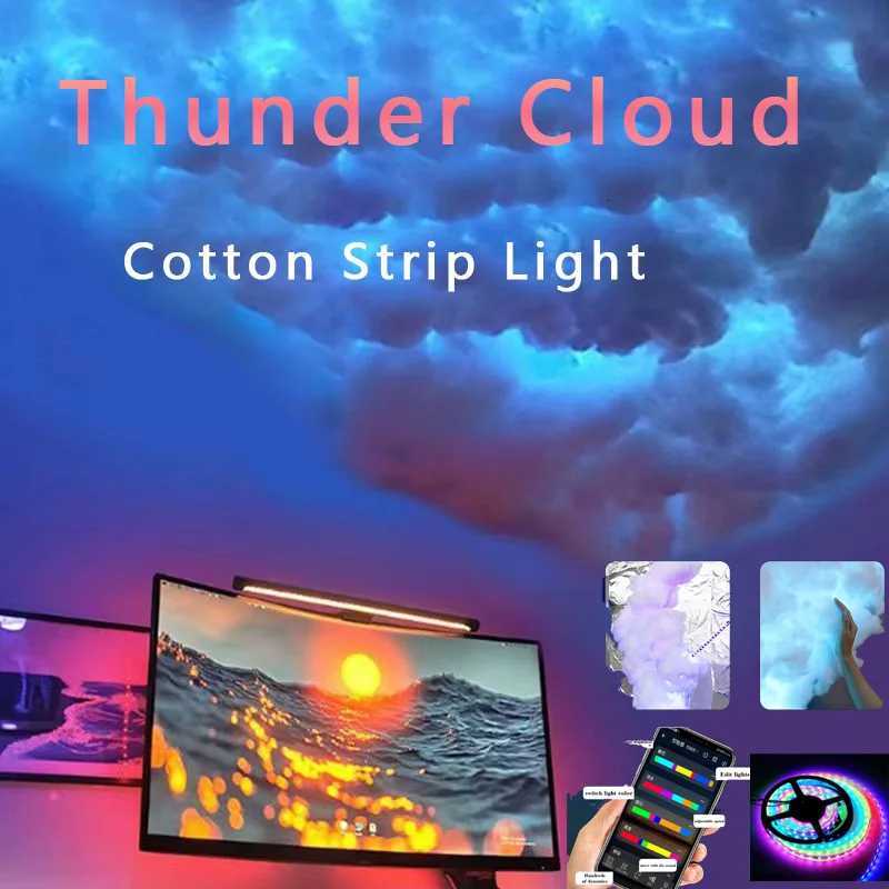 DIY Thunder Cloud Light Strip with APP Remote control LED Cotton Cloud Ceiling Lightfor Bedroom Gaming Room Decor W251112