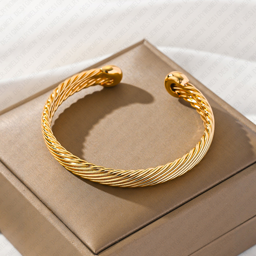 Designer Bracelet Bracelet for Women Twisted Wire Bracelets Gold Bangle Open Bangles Luxury Jewlery Designer for Women Elegant Sophisticated Premium G