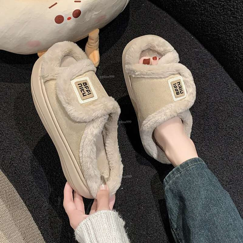 New Free Shipping Designer Shoes Hairy For Women's Outdoor Wear Autumn And Winter Indoor Home Internet Celebrity Instagram Style Thick Bottom Plu