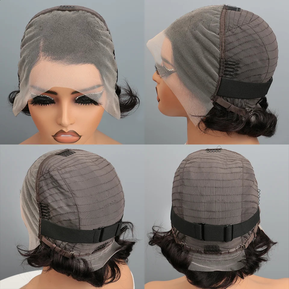 PixieCut Wig Human Hair 13X4 Rose Curly Short Human Hair Wigs Natural Color HD Lace Frontal Wig Curly Human Hair Wig for Woman 250410
