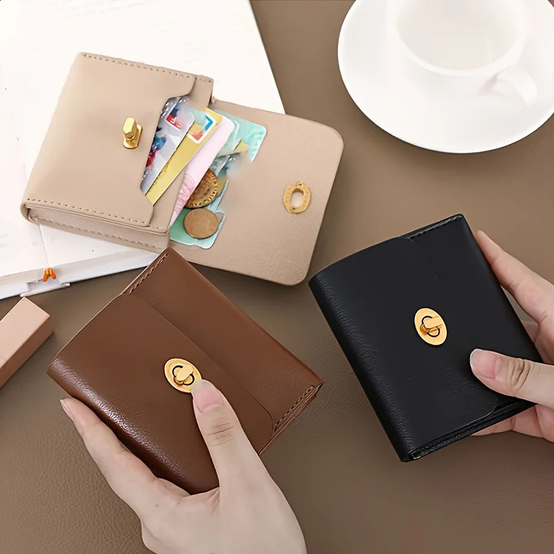 Real soft leather wallet for women short coin purse womens small wallet large capacity paper bag 250410