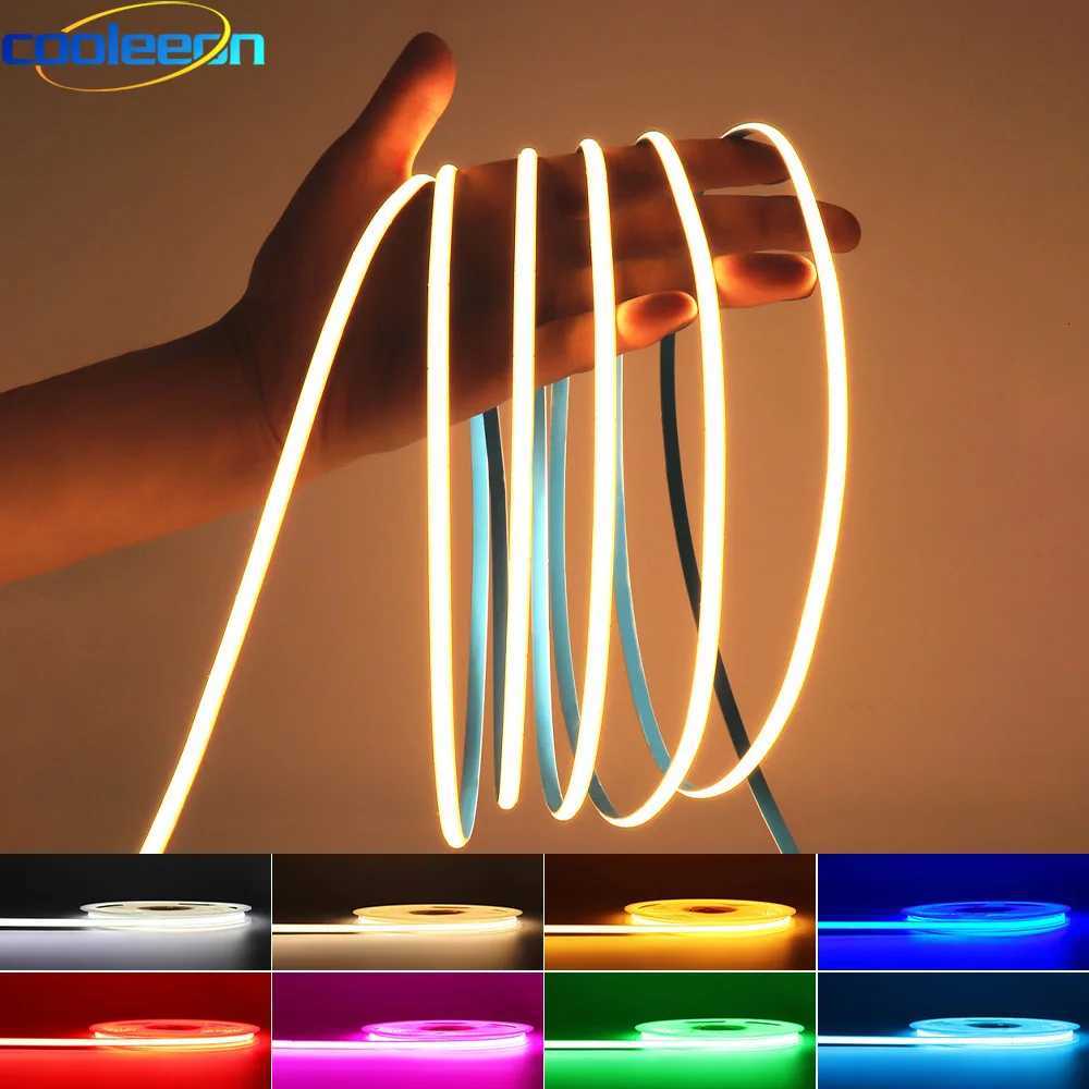 FOB COB LED Strip 12V 24V DC RA90 Flexible High Bright Tape LED 3mm 5mm 8mm 10mm Light Bar Ice Blue White Red Green Pink Yellow W251112