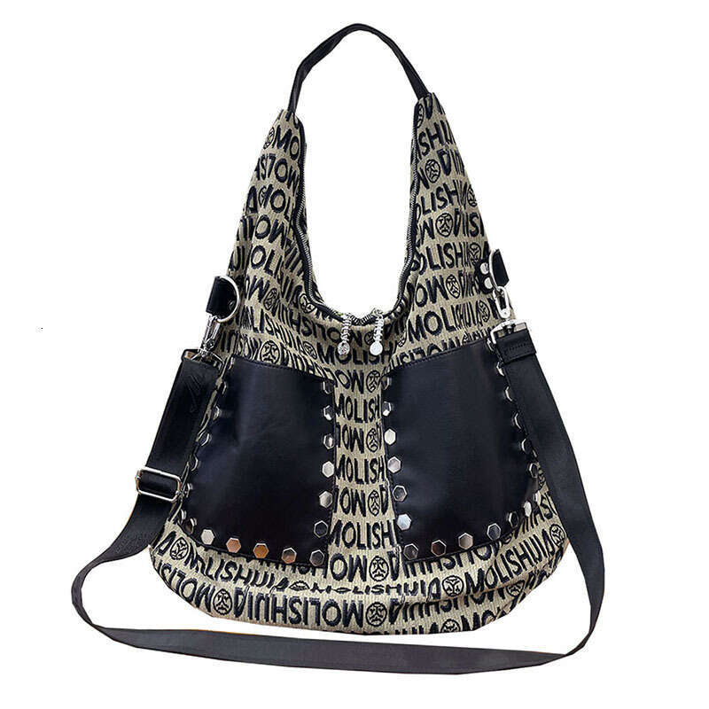 Backpack Jasmine Fashion Family Counter Leather Trendy Personalized Big with Rivet New Large Capacity Letter Shoulder Bag