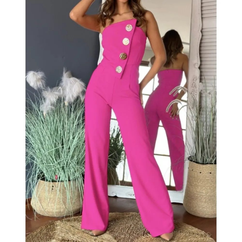 Aso Ebi Sheath jumpsuits Prom Dresses 2026 Buttons Strapless Satin Evening Formal Party Second Birthday Engagement Gowns Plus Size Dress For Special O