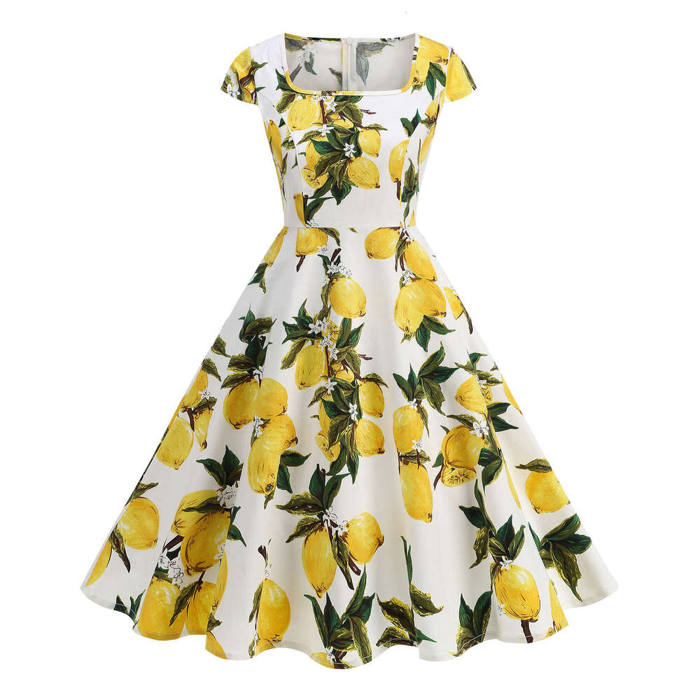 Designer Women Printed Short Sleeved 2025 Summer New Elegant Dress 10AA