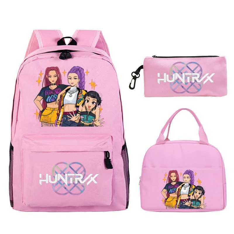 K-Pop Demon Hunters Backpack with Lunch Bag Rucksack Casual School Bags for Boys Girls Women Student Teenagers Backpack SetsW251113