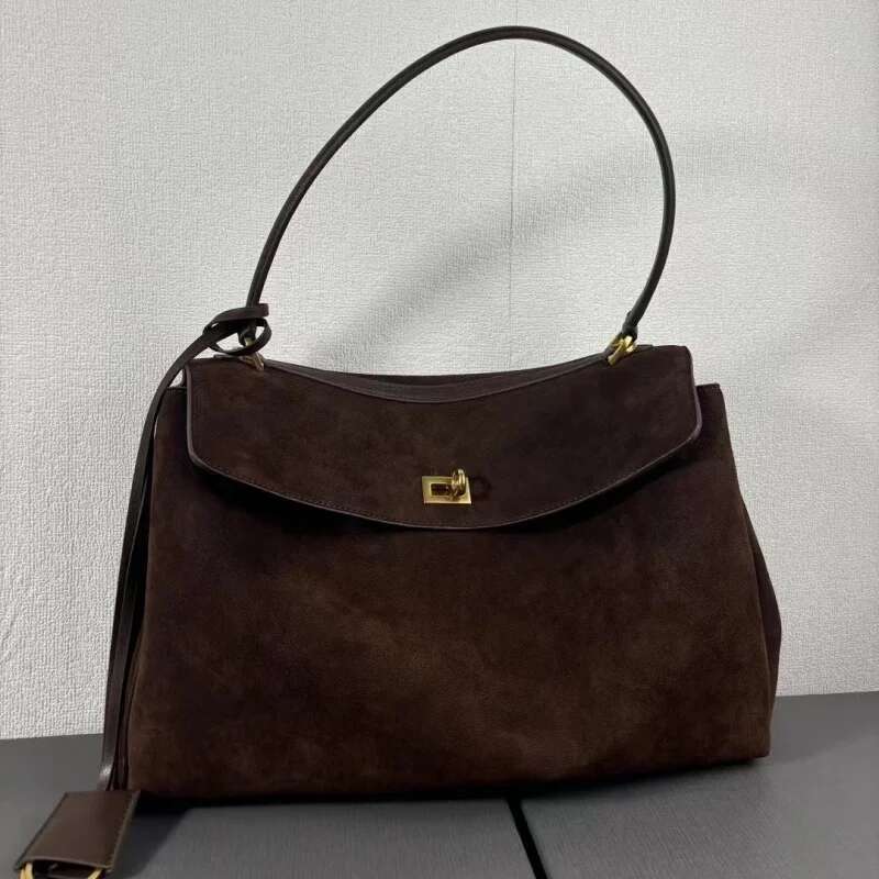 New Autumn And Winter Genuine Suede Leather Tote Bag, Women's Handbag Casual Shoulder Crossbody Bag