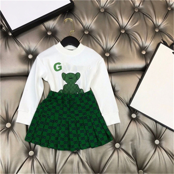 Baby Girl Designer Clothing Girl Luxury Clothing Dresses Children Fashion Clothing Children short clothing High quality Girl's Dresses set size 90-160cm A12