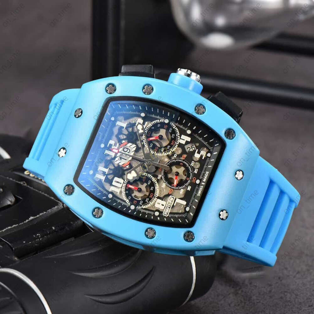 Richaly Milliely Men Watch Rubber Strap Sport Watch Stainless Multifunctional Designer Watch High Quality Chronograph Mens Watch Man Quartz/automatic Watch 4ab