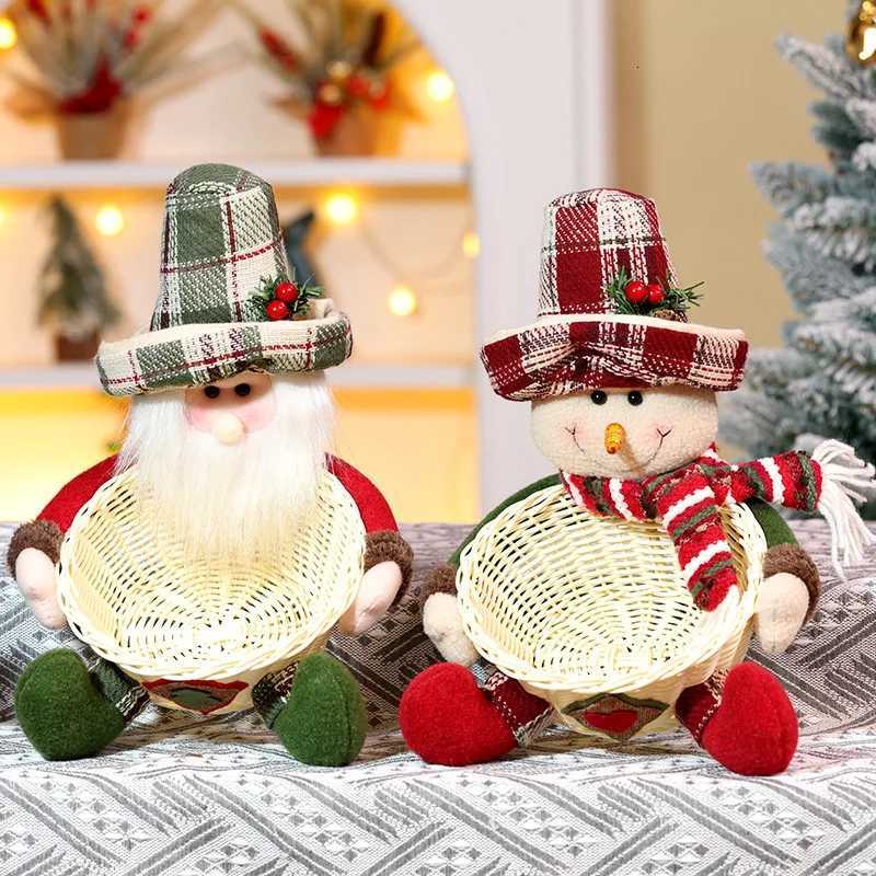Christmas Christmas Candy Basket Decoration Desktop Table Centerpiece for Holiday Party Home Decor Festive Gift Filling Fruit Holder Y251113