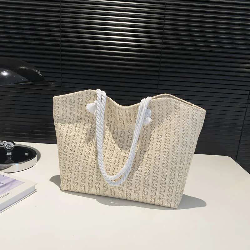 Handmade Beach Bag Trendy Straw Weave For Women Summer Brand Female Handbags Shoulder Bag Fashion Beach Basket Totes Kq1