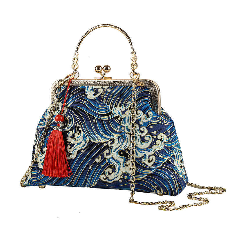 designer bag Single shoulder crossbody antique paired with cheongsam bag, new Chinese style finished gold handbag for women