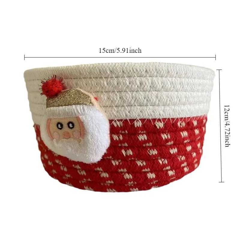 Christmas 1pc Festive Red Fabric Christmas Storage Basket - Perfect for Gifts Toys Ideal Holiday Decor Y251113