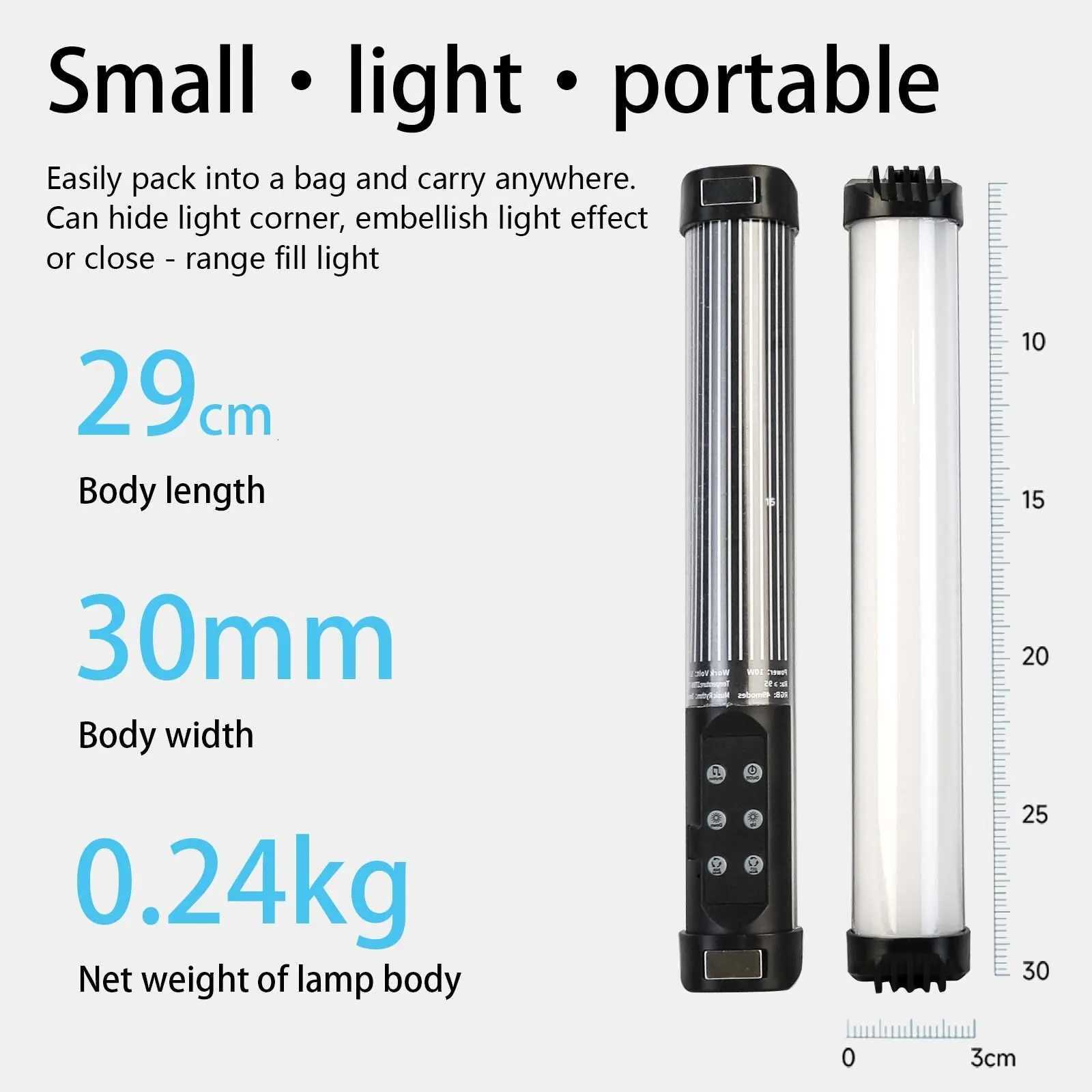 Portable RGB Magnetic Photography Lighting Handheld LED Fill Light Stick Lamp Vlog Fill Light For YouTube Video Picture Shooting W251112