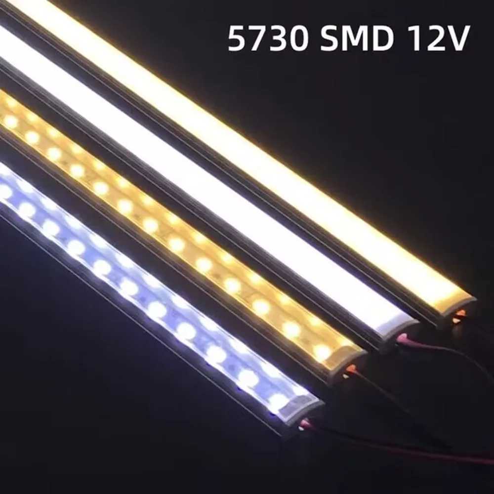 1-10 PCS LED rigid strip DC12V 50CM 20 inch SMD5730 36LEDs U/V-shaped flat LED aluminum channel rigid strip for indoor lighting W251112