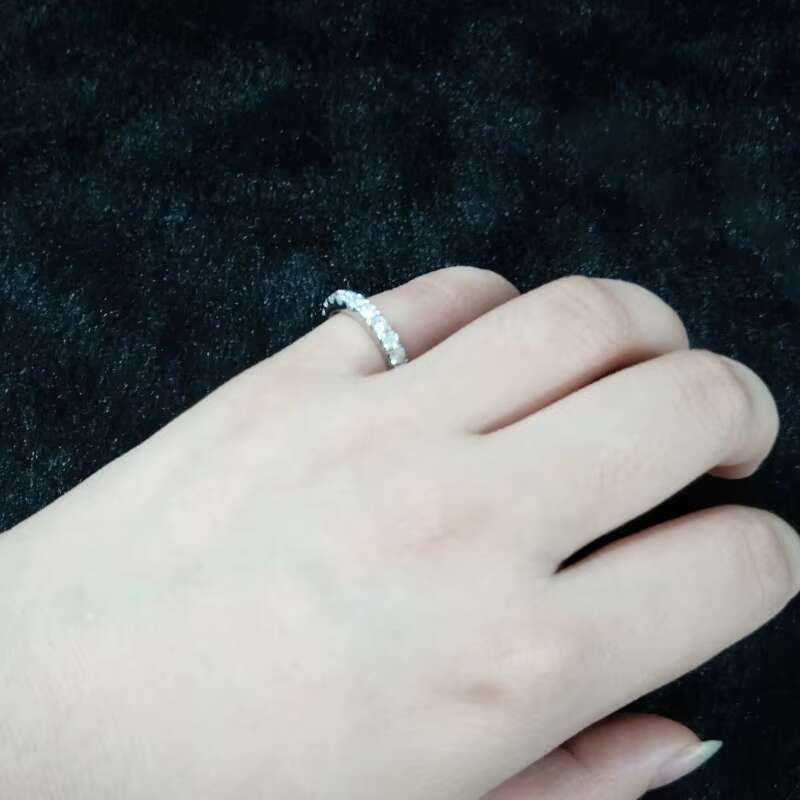 10k Gold Jewelry Moissanite Eternity Ring Round Shape Def Color Vvs Clarity Wedding Party Appointment 10k Gold Moissanite